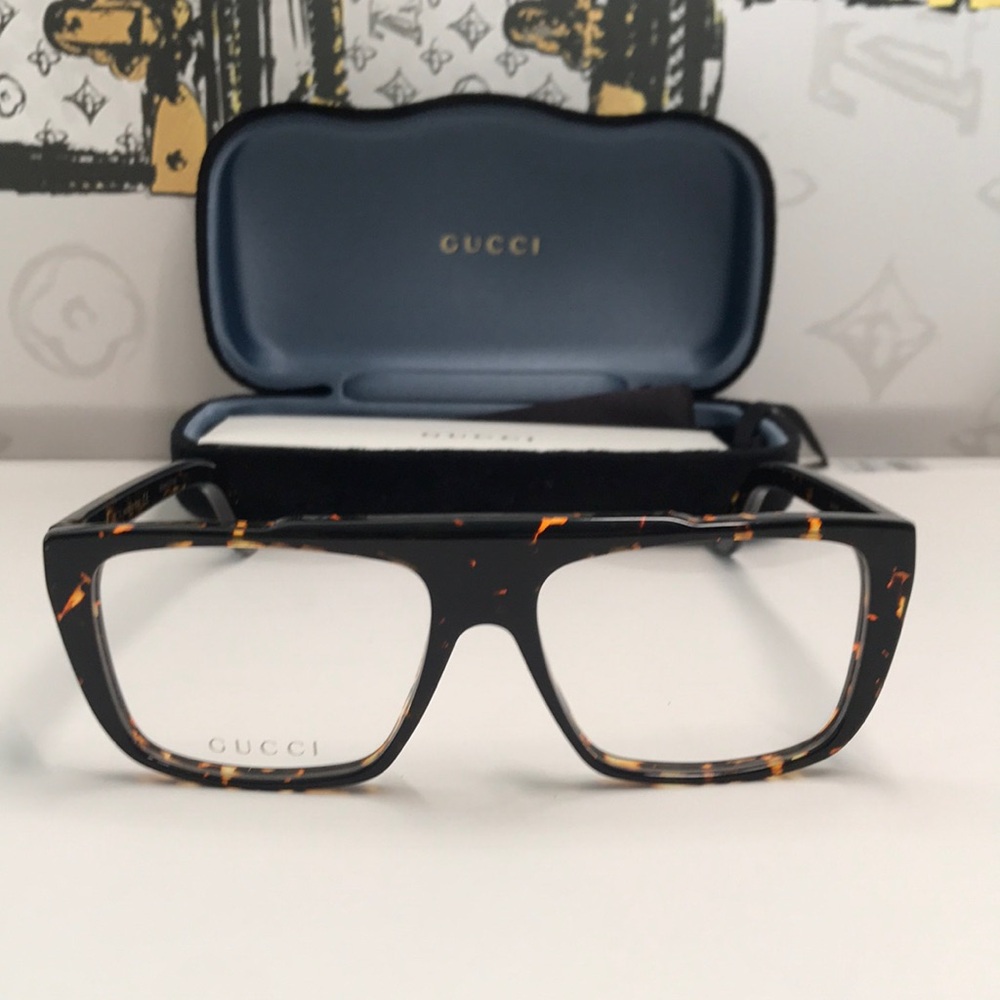 New Authentic Gucci Tortoiseshell Square Glasses GG1040o 002 - Picture 4 of 14